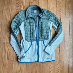 GUC Patagonia down/fleece hybrid jacket, light green women’s medium